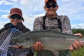 The biggest Sockeye Salmon of the week at Mission Lodge Bristol Bay Alaska